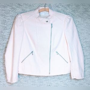 Rebecca Taylor Pink Tweed Moto Jacket - size 2